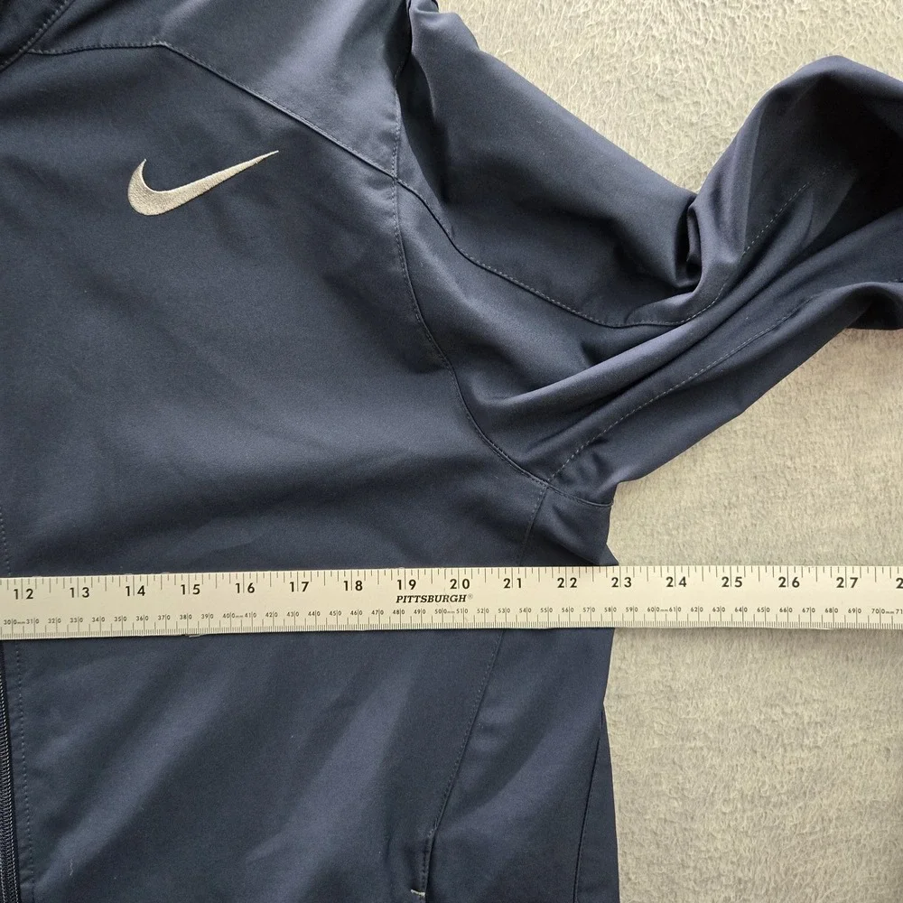 Nike Men Jacket L Blue Dri-Fit Activewear Logo Zipper‎ Long Sleeve